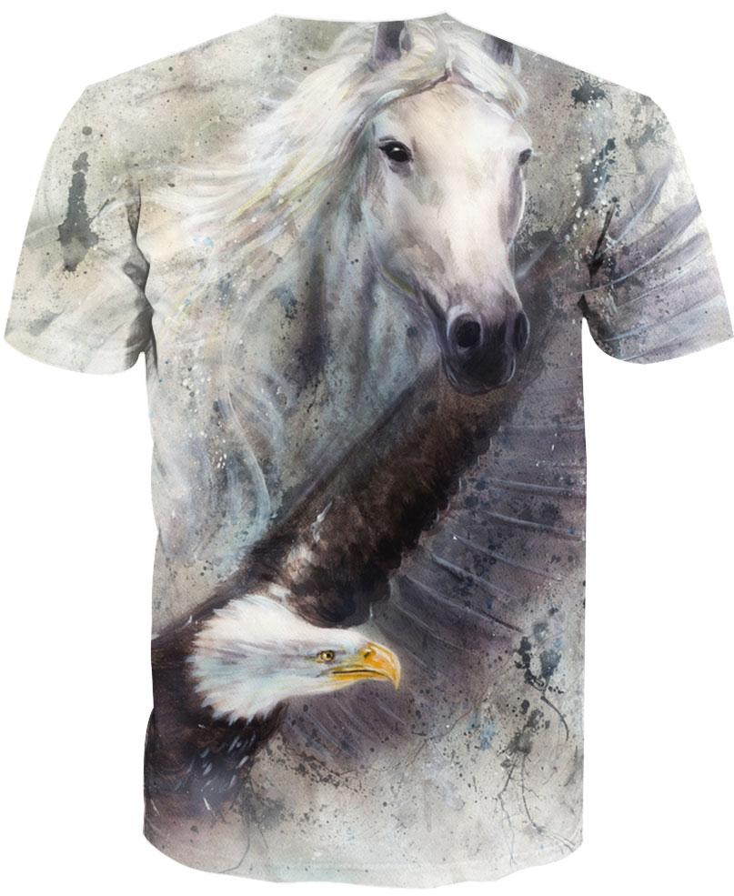 Native American White Horse & Eagle