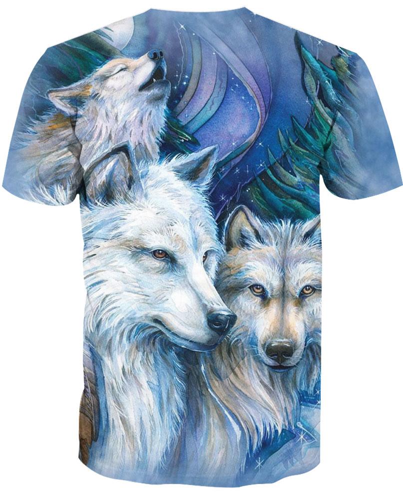 Native American Wolf Couple Blue