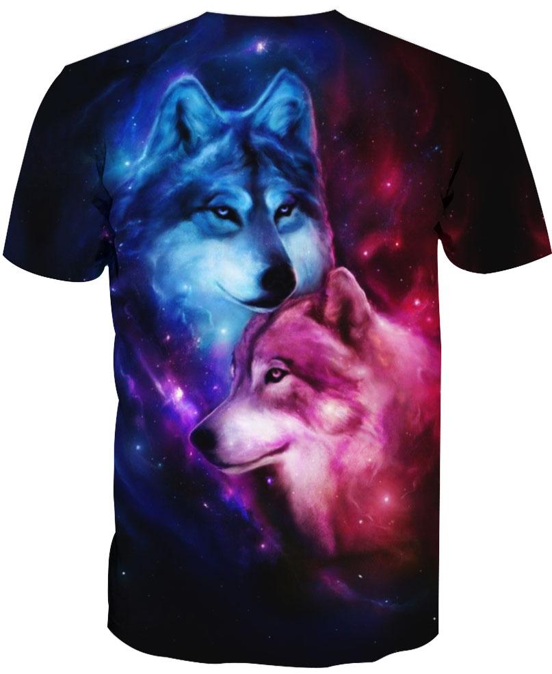 Native American Galaxy Couple Wolves