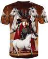 Native American Indian Chief And White Horses