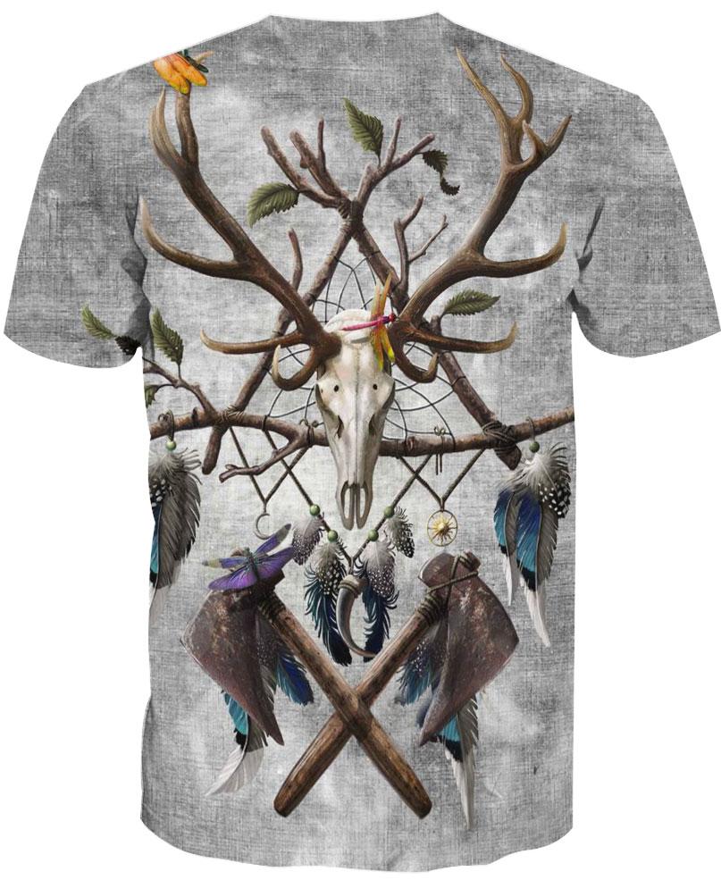 Native American Deer Skull Poleax