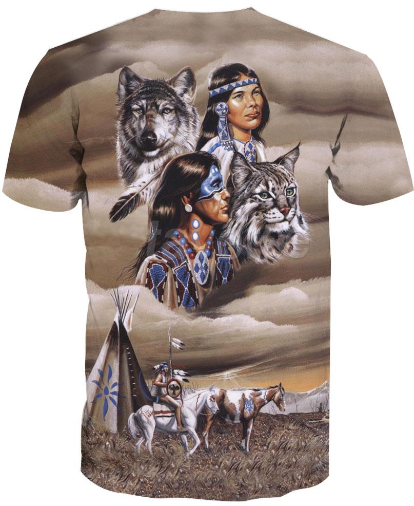Native American Leader & Wolves