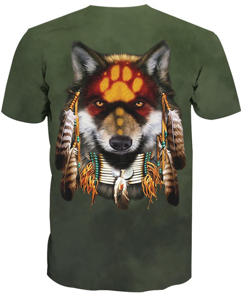 Native American Dark Green Wolf