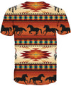 Native American Red Horses Motif