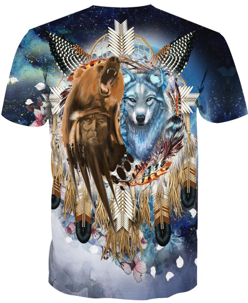 Native American Blue Wolf & Brown Wolf