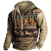 Men&#39;s Outdoor Vintage Western Aztec Print Zip Hoodie
