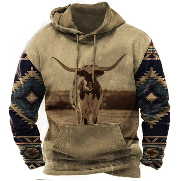 Cowboy Aztec Men's Hoodie - Native Stylish