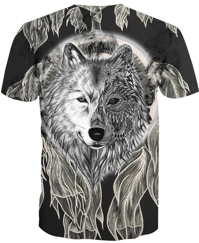 Native American Wolf Black And White