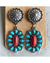 Turquoise Stone Pumpkin Flower Earrings for Women Vintage Silver Wild Hint Western Stunner Earrings