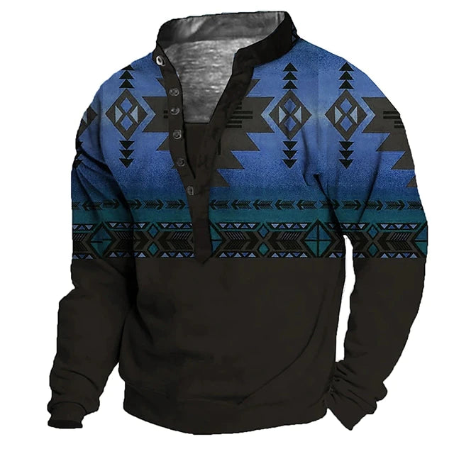 Outdoor Blue Vintage Native Tribal Wear