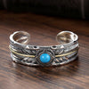 Double Feathered Turquoise Bracelet