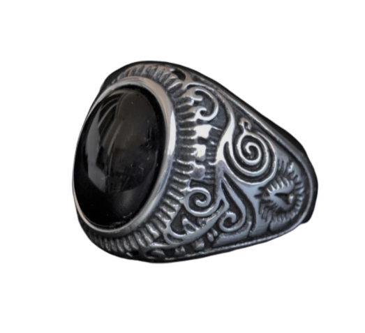 Antique Navajo Black Stone Ring