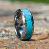 Silver Tungsten and Turquoise Ring