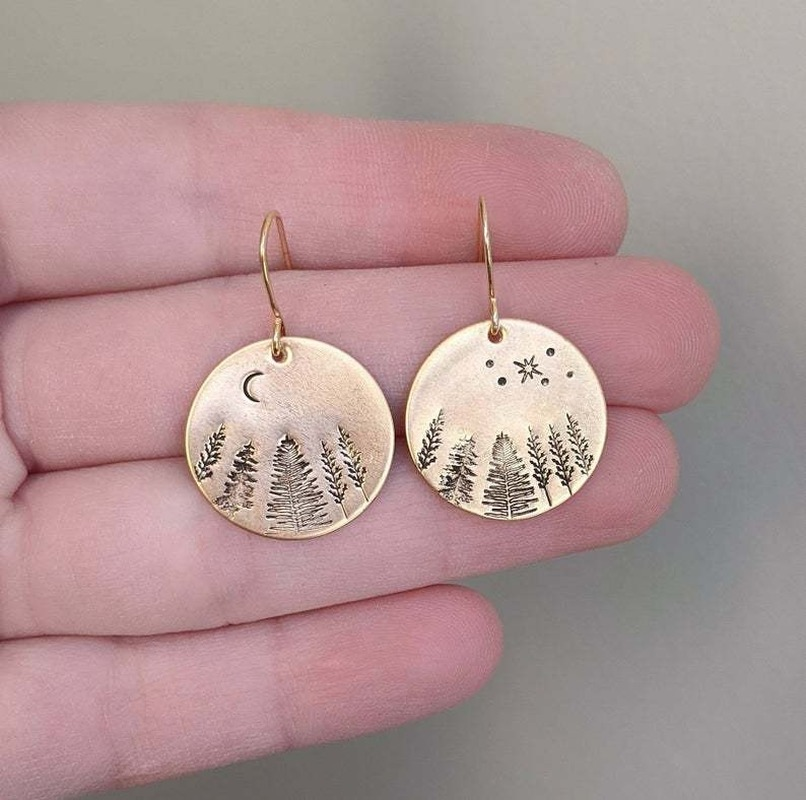 Tribal Moon and Stars Earrings