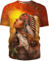 Chef Native Amerindien and wolf