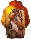Chef Native Amerindien and wolf