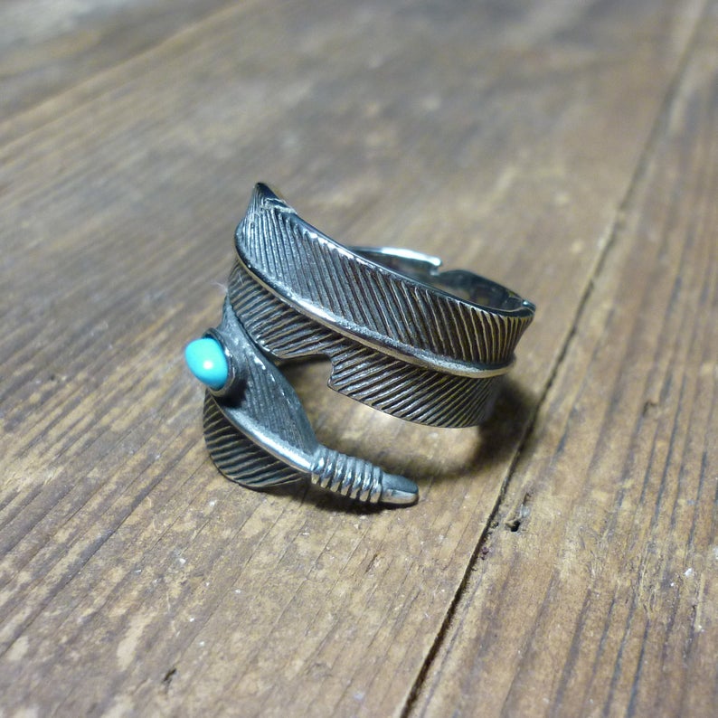 Feather Ring with Stone