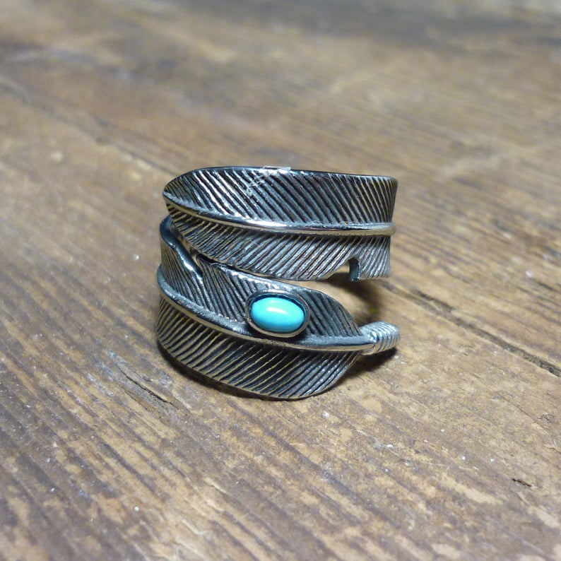 Feather Ring with Stone