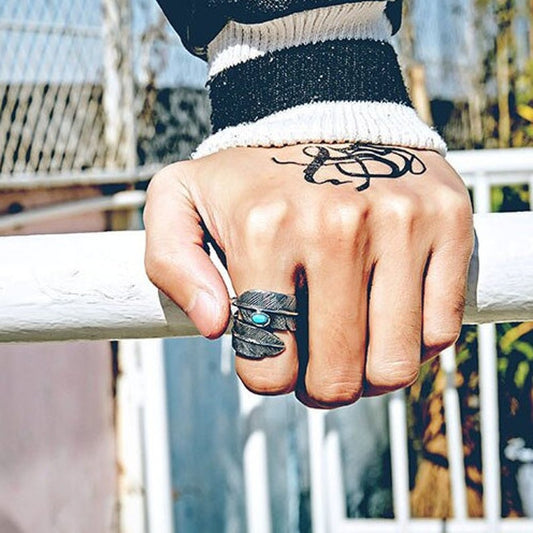 Feather Ring with Stone
