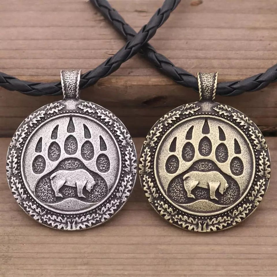 Tribal Bear & Bear Print Necklace