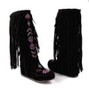Women&#39;s Native American Moccasin Boots - Knee High Fringe Winter Fashion  Boots
