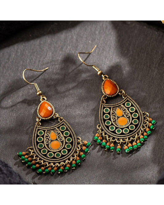 Bohemian Boho Acrylic Beads Tassel Earrings For Women Water Drop Small Earings Jewelry